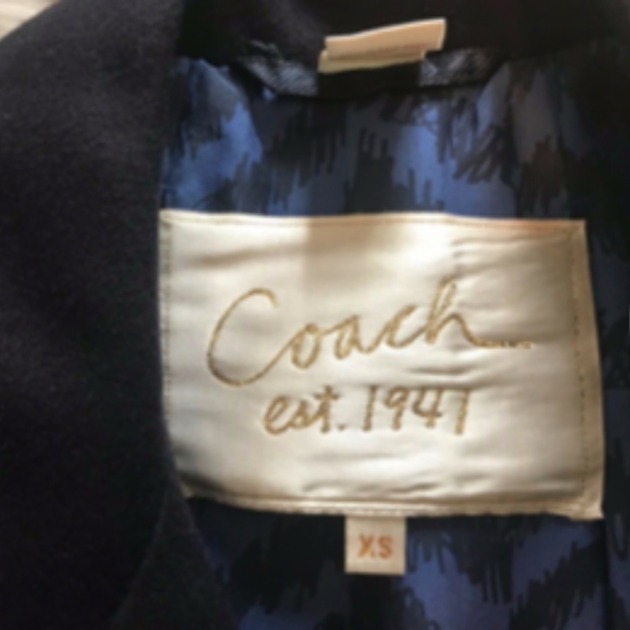 COACH POPPY PEA COAT JACKET - GOLD BUTTONS SIZE XS - Picture 3 of 3